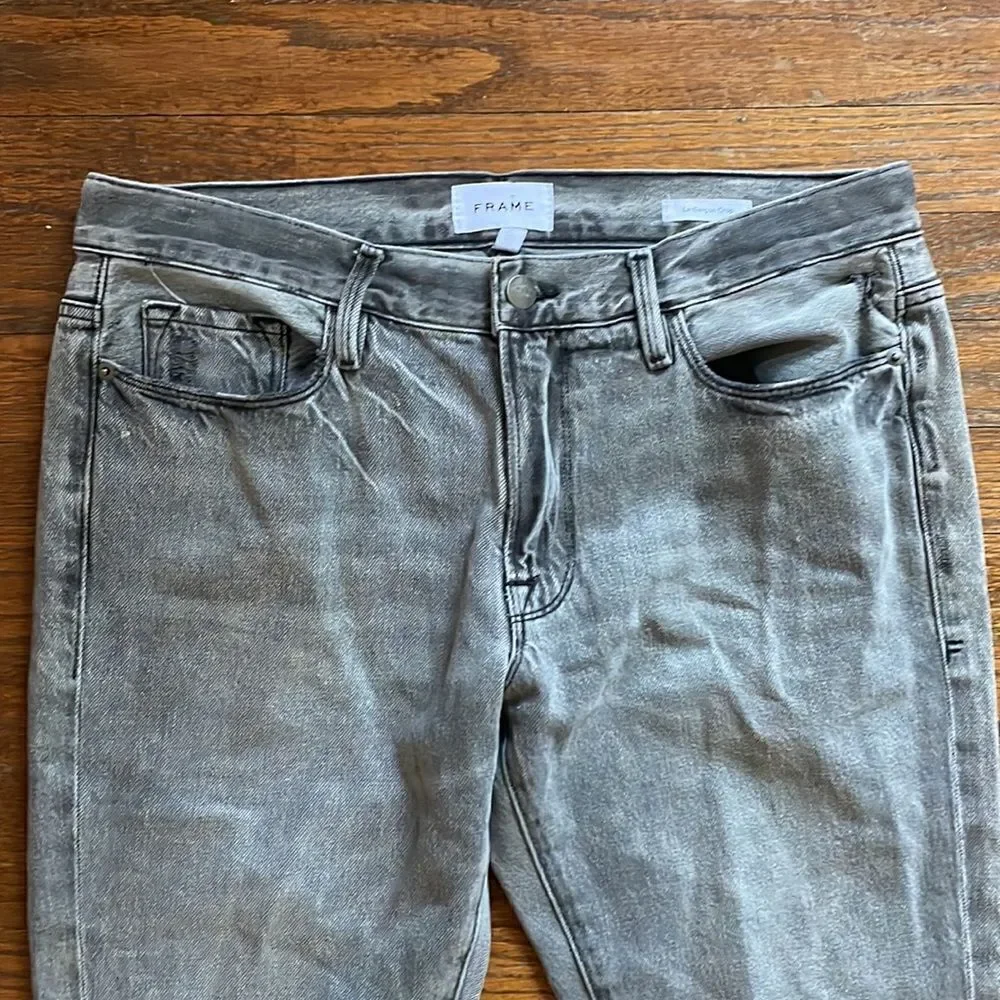 Frame Le Garçon Gray Crop Jeans